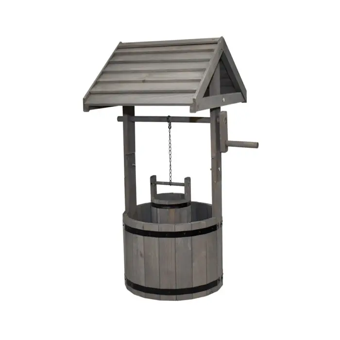Wooden Wishing Well In White Box